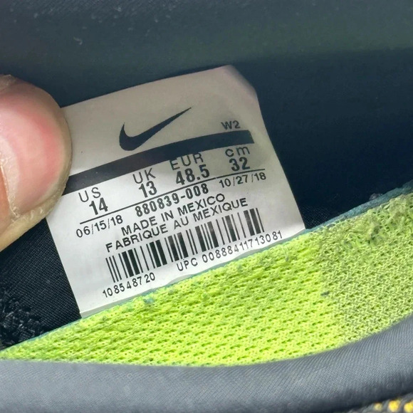 Nike Men\'s Free RN 2018 Black Off White Cargo Khaki 880839-008 - Size 14 - RARE! main image 8